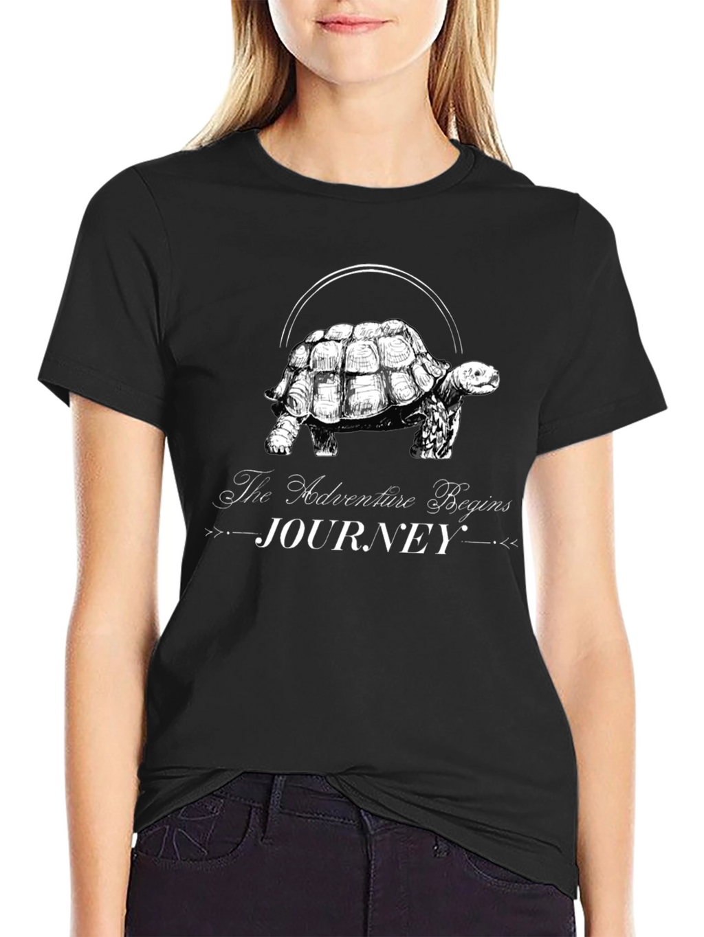 Adventure Begins Journey Turtle Graphic Tee