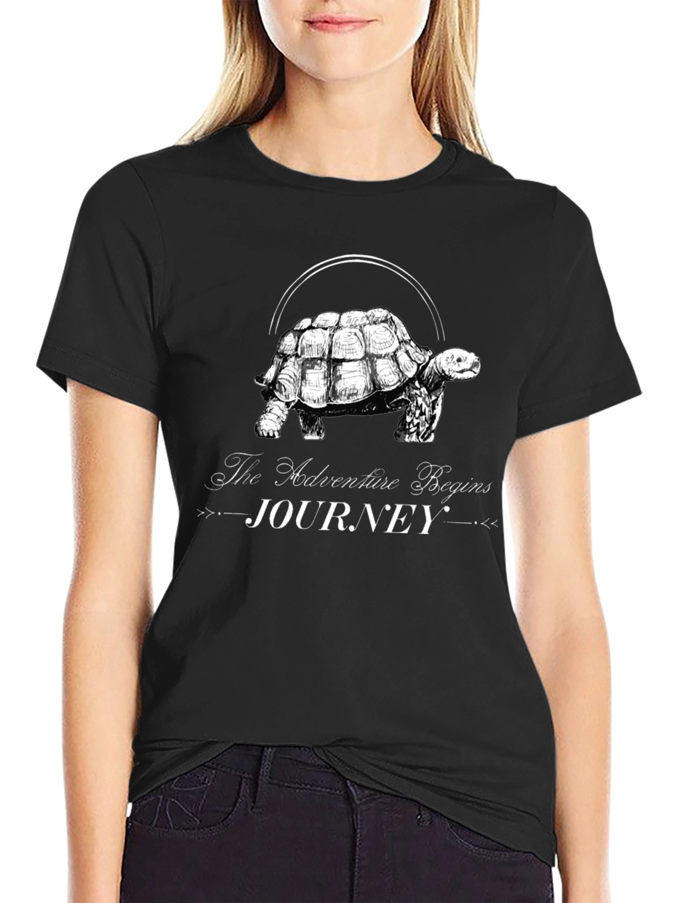 Adventure Begins Journey Turtle Graphic Tee