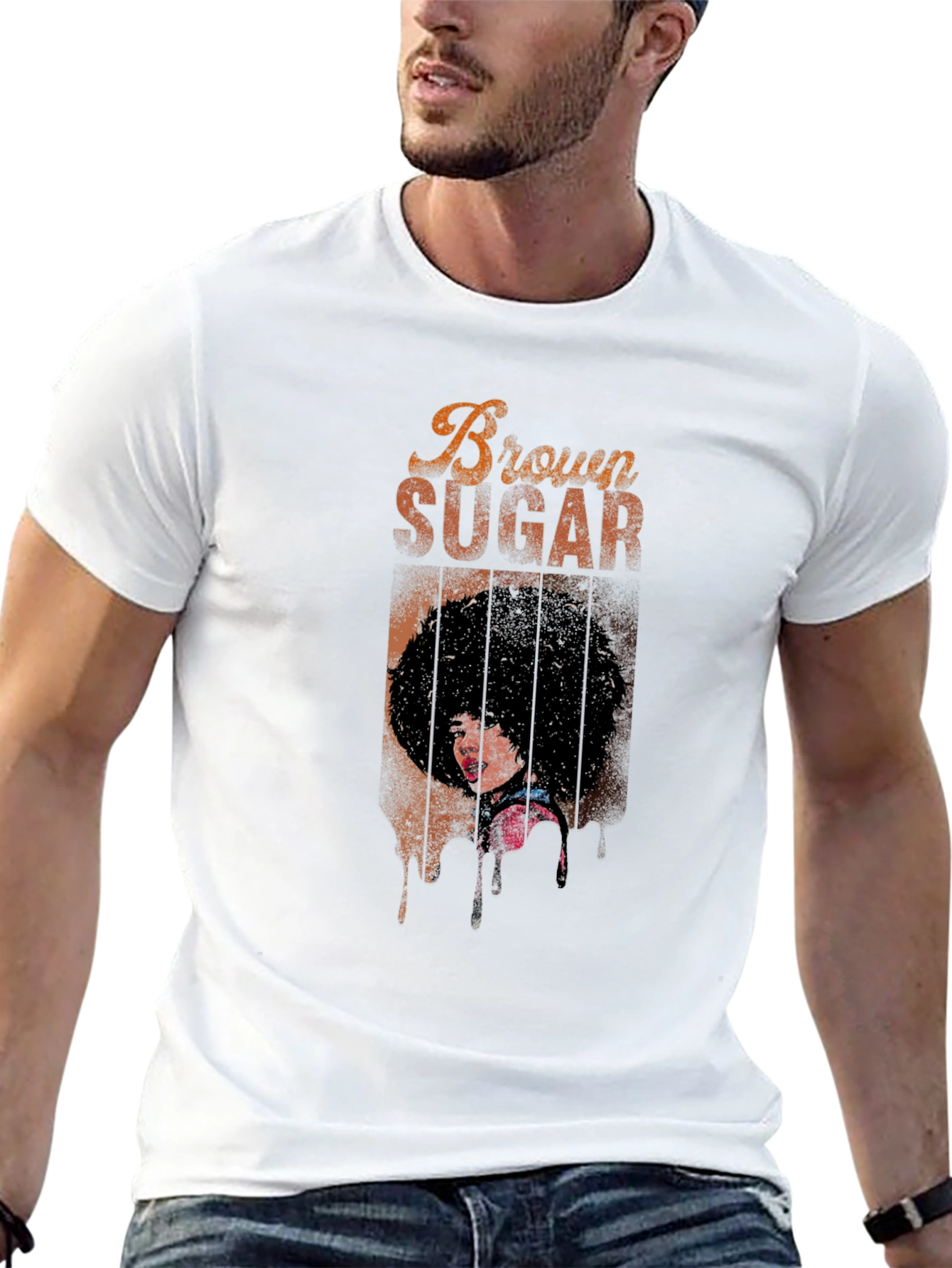 Brown Sugar Graphic Print Black T-Shirt