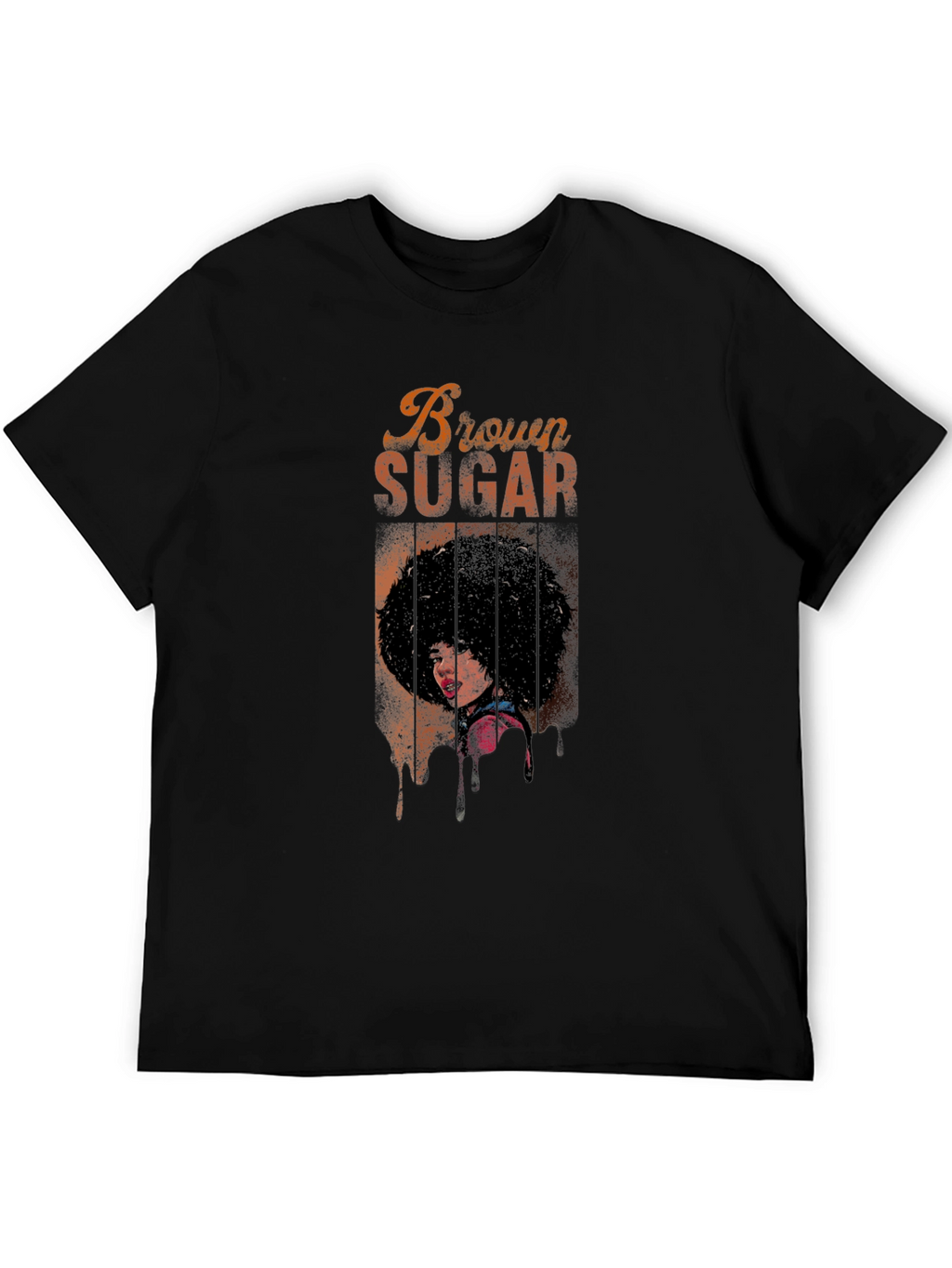 Brown Sugar Graphic Print Black T-Shirt