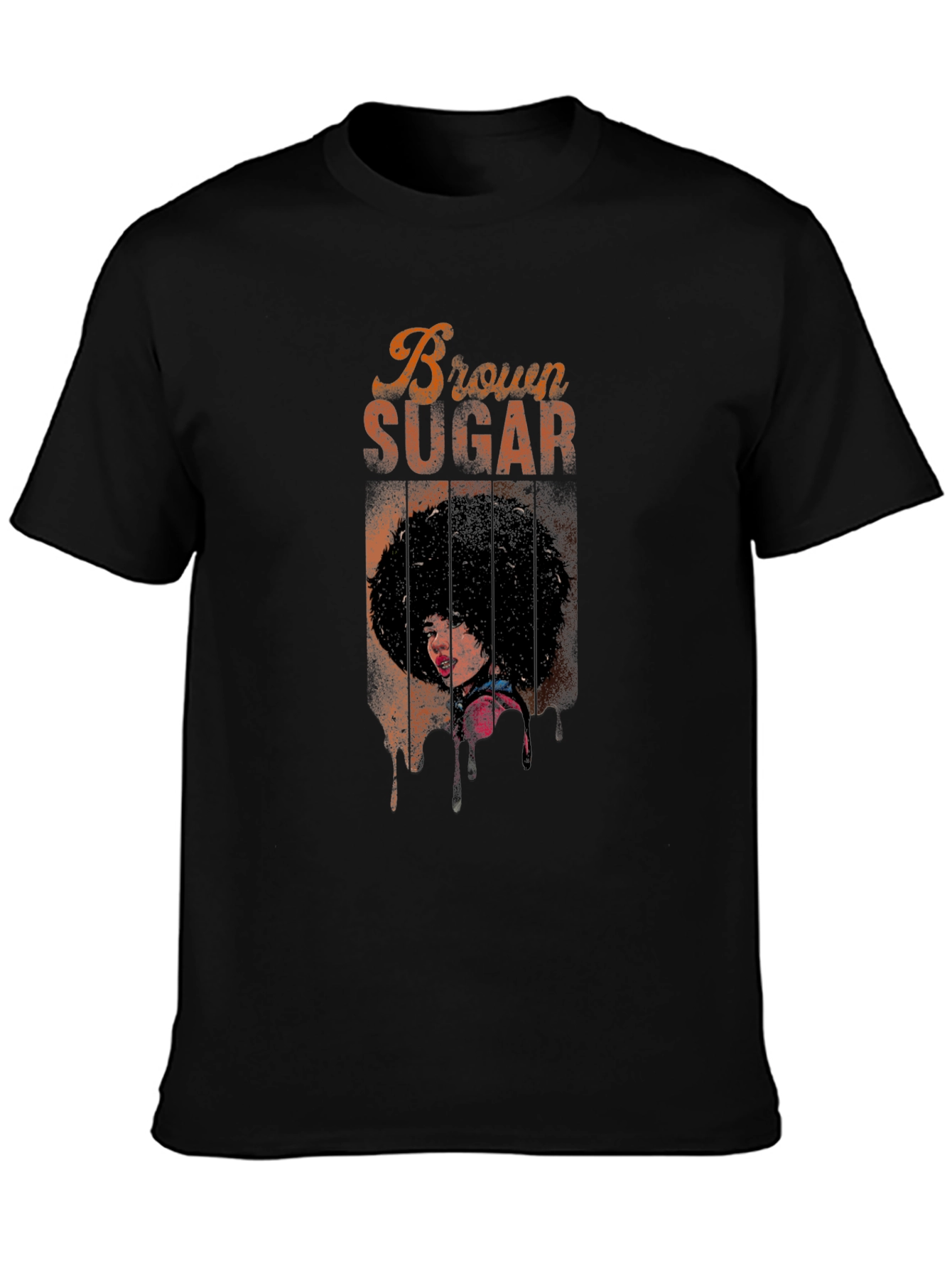 Brown Sugar Graphic Print Black T-Shirt