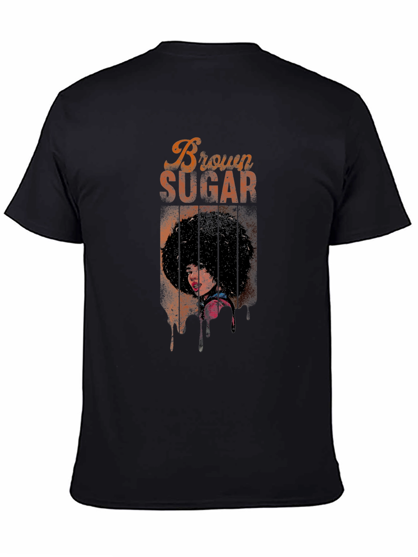 Brown Sugar Graphic Print Black T-Shirt