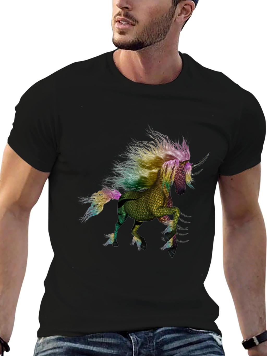 Unicorn Graphic T-Shirt - Black
