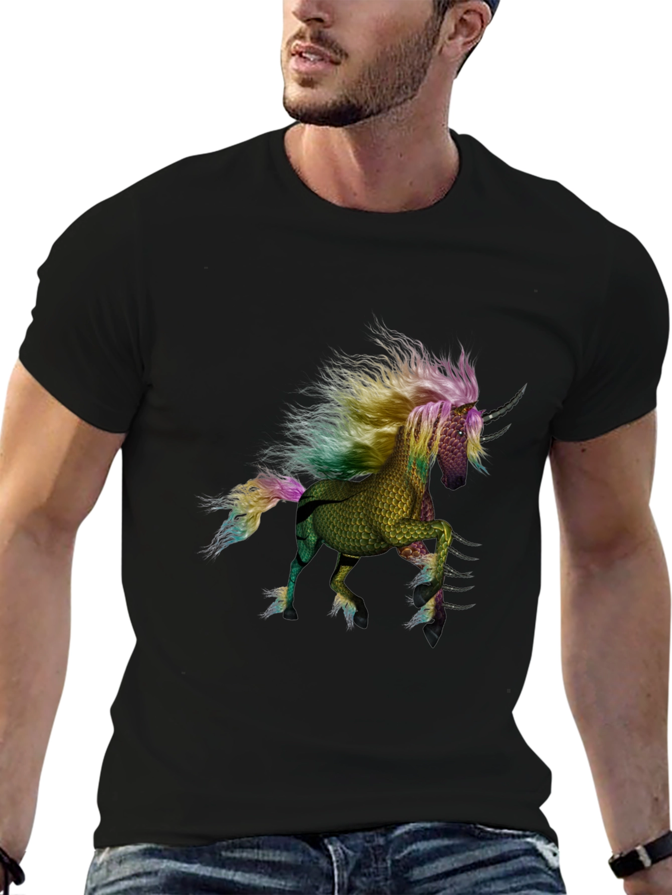 Unicorn Graphic T-Shirt - Black