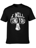 Mushroom I Will Find You Black Graphic Tee