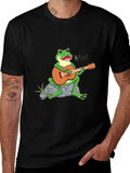 Frog Playing Guitar Graphic Tee - Black T-Shirt