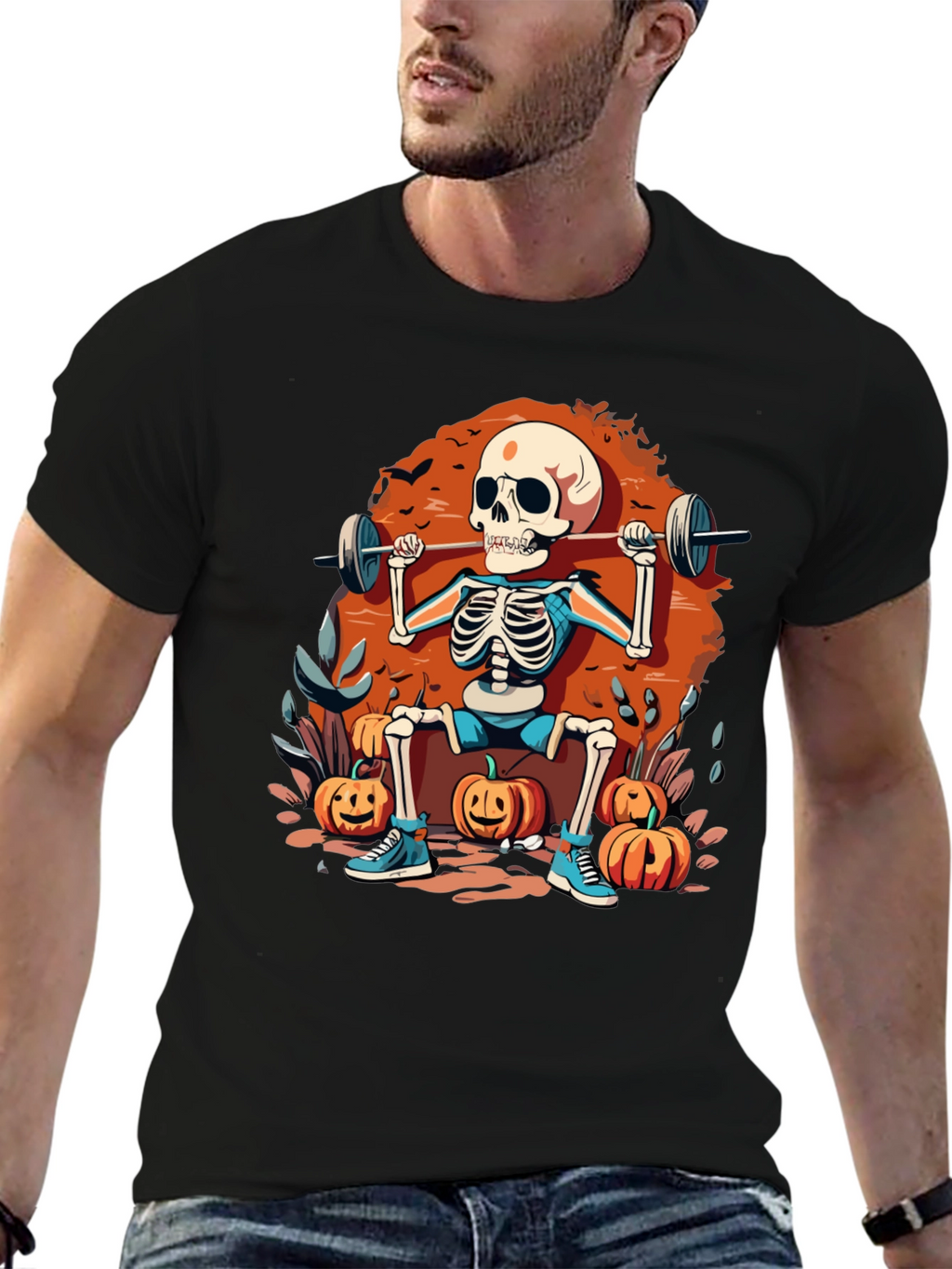 Skeleton Gym Halloween T-Shirt
