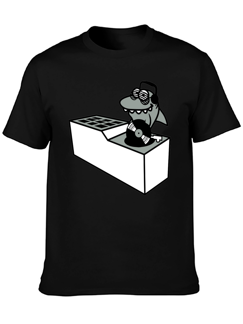 DJ Shark T-Shirt - Cool Cartoon Graphic Tee