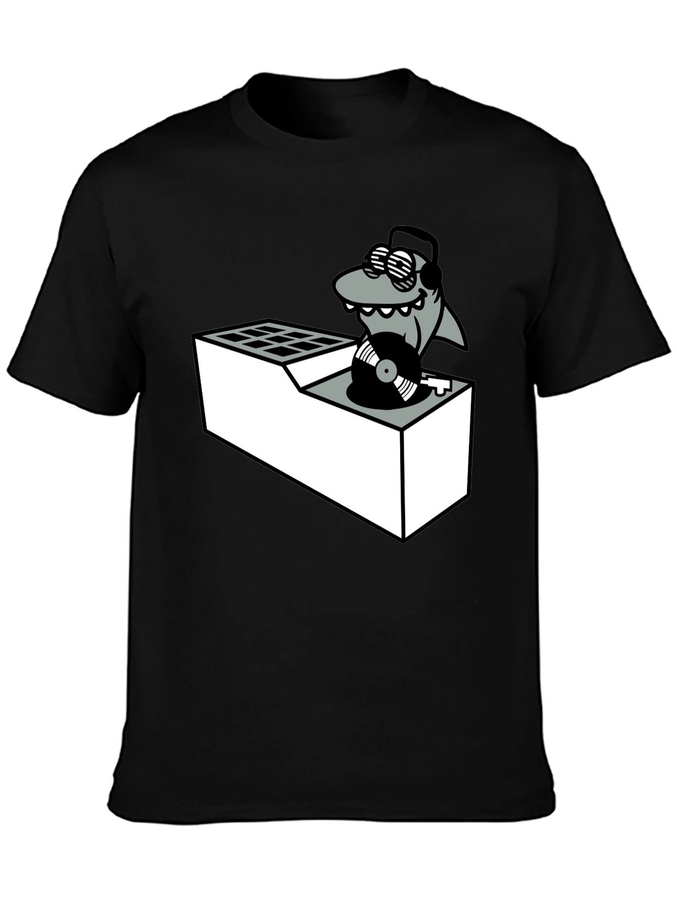 DJ Shark T-Shirt - Cool Cartoon Graphic Tee