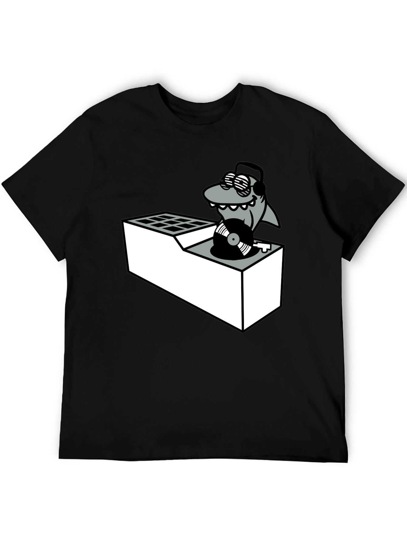 DJ Shark T-Shirt - Cool Cartoon Graphic Tee