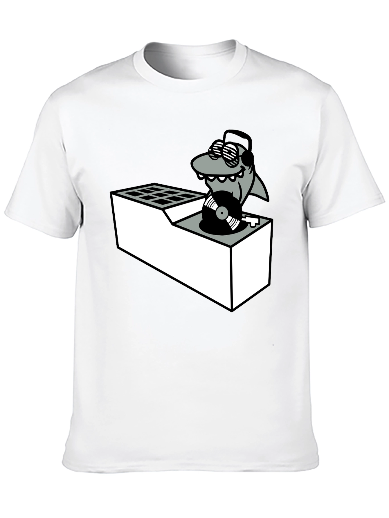 DJ Shark T-Shirt - Cool Cartoon Graphic Tee