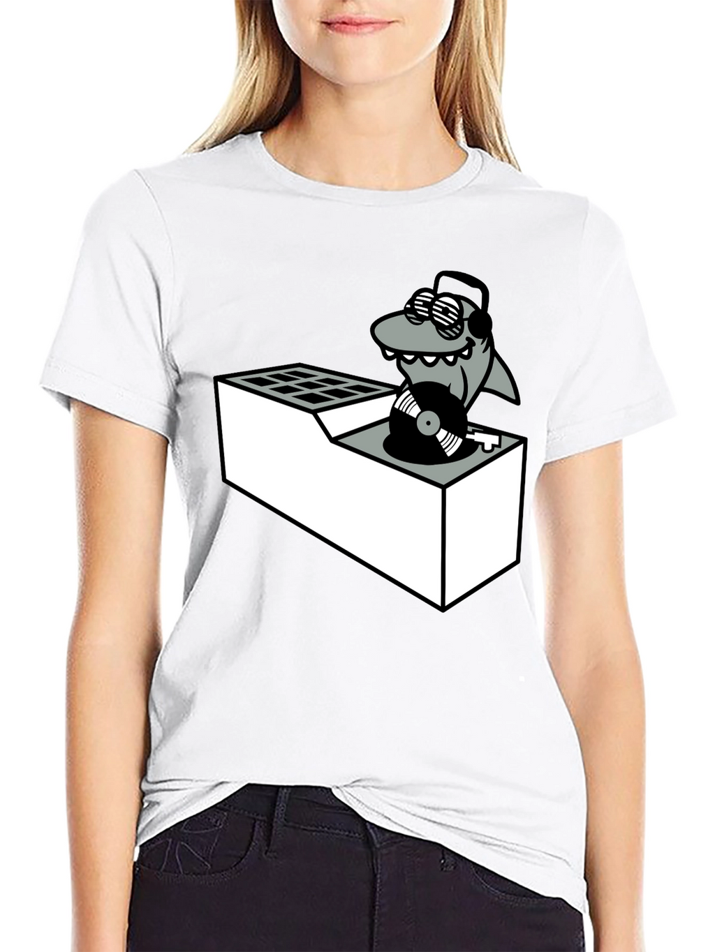 DJ Shark T-Shirt - Cool Cartoon Graphic Tee