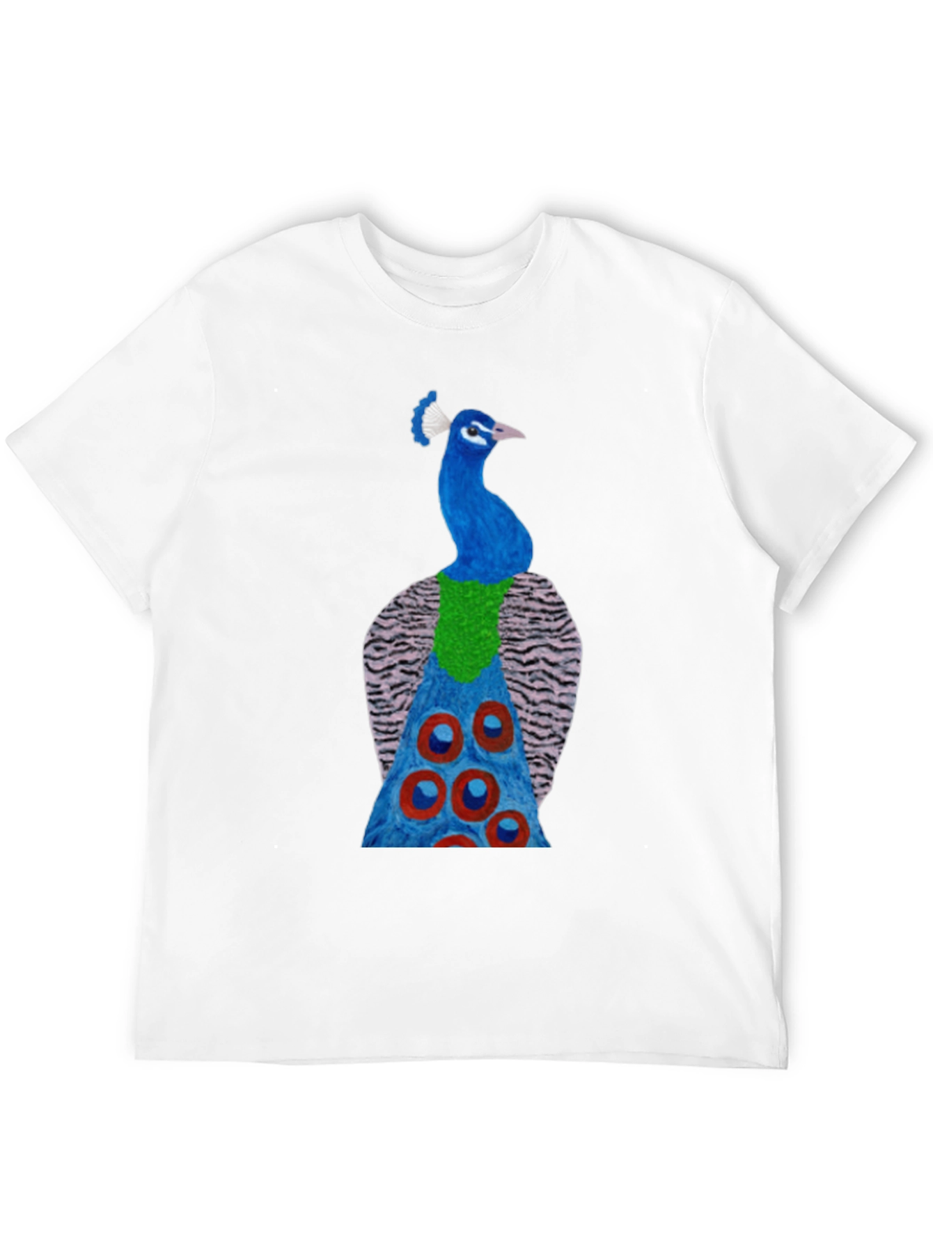 Peacock Graphic Tee - Black Cotton Blend