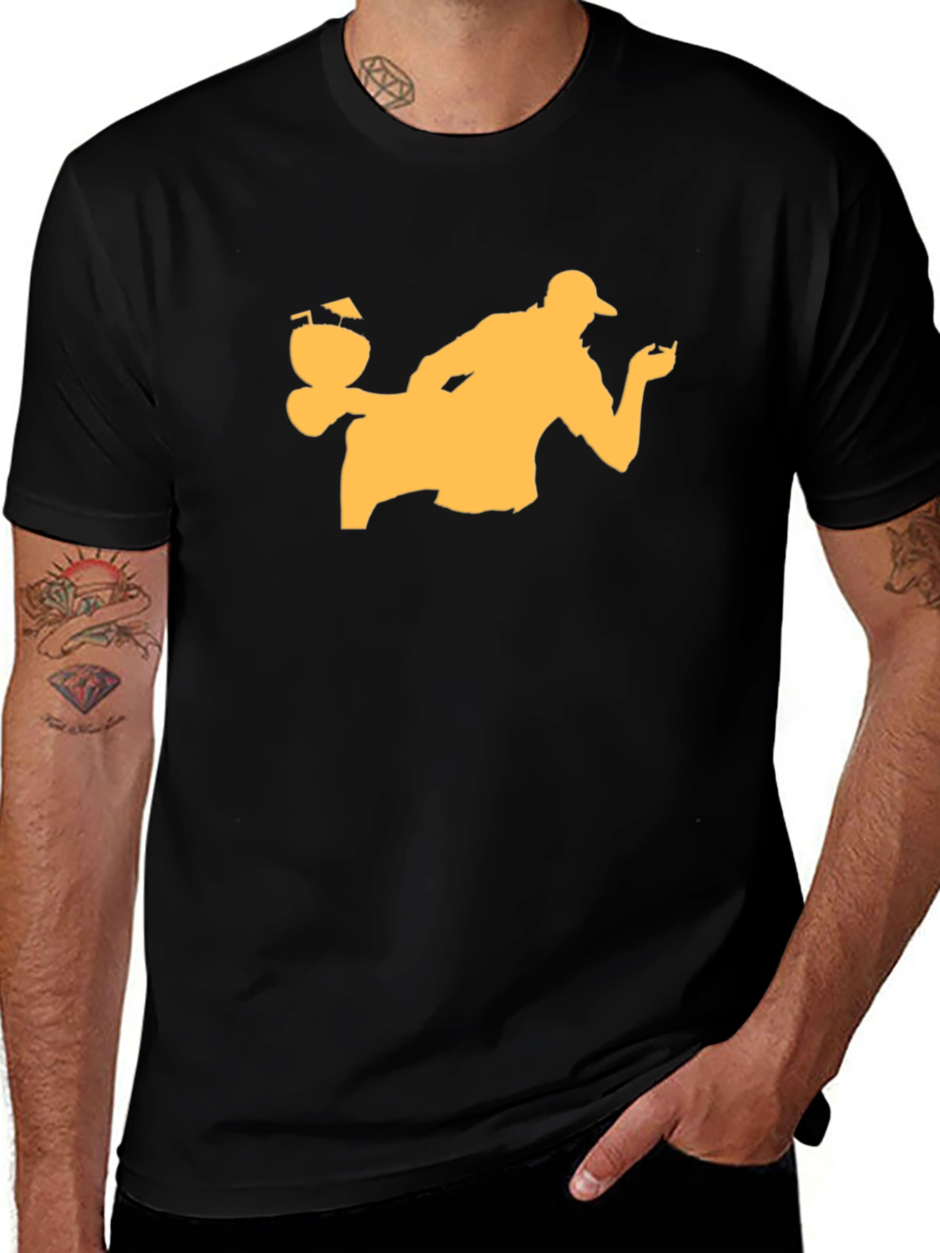 Bartender Silhouette Black T-Shirt