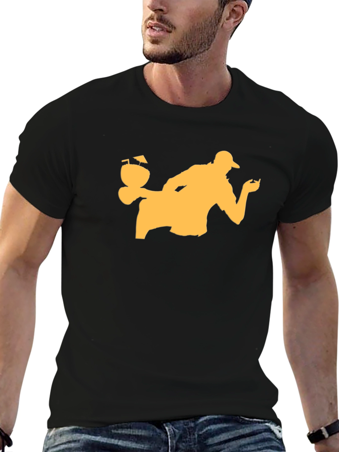 Bartender Silhouette Black T-Shirt