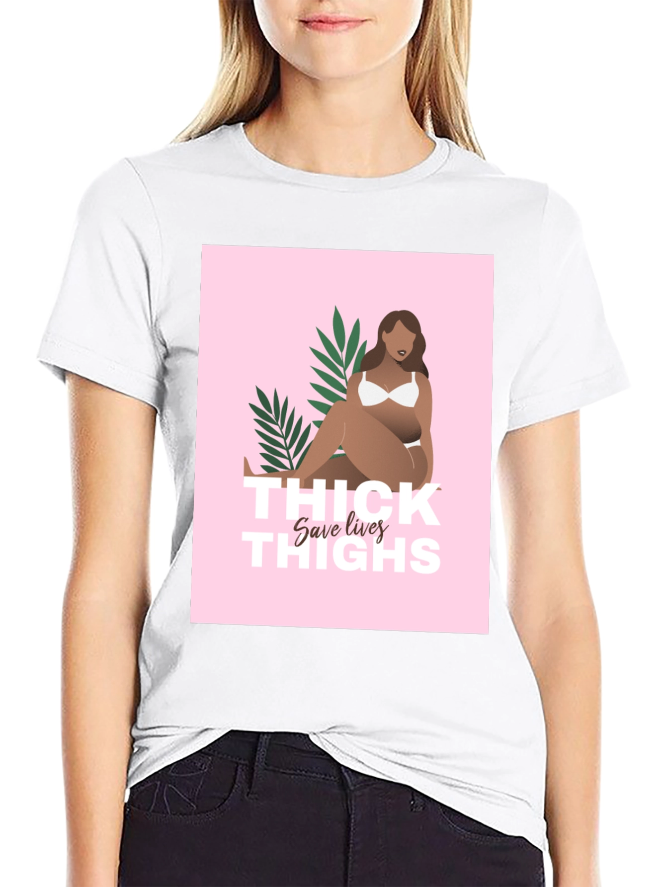Thick Thighs Save Lives Graphic Tee - Black