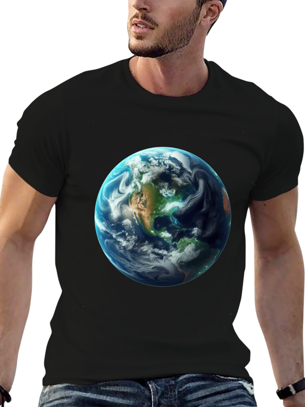 Earth Graphic Black T-Shirt