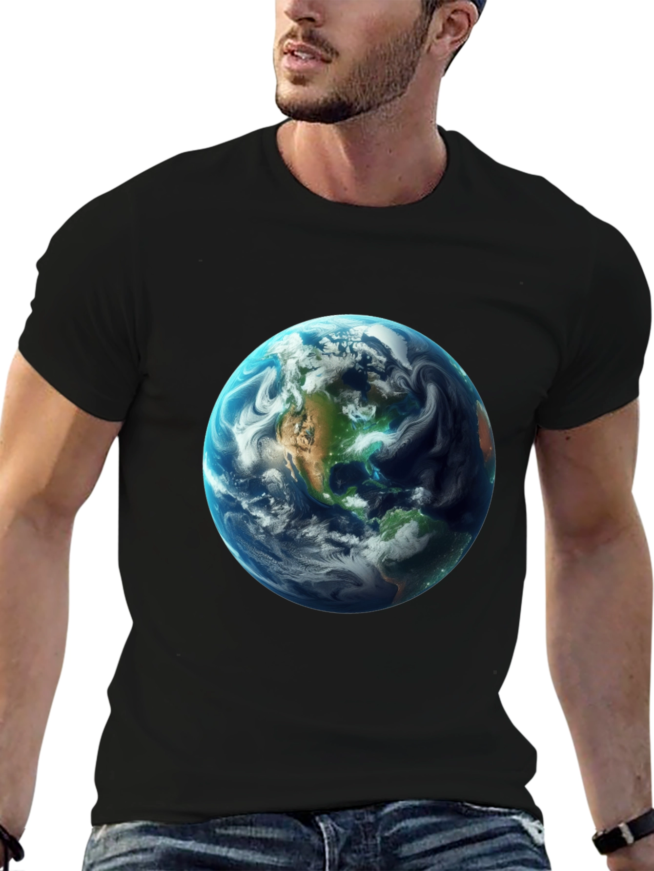 Earth Graphic Black T-Shirt