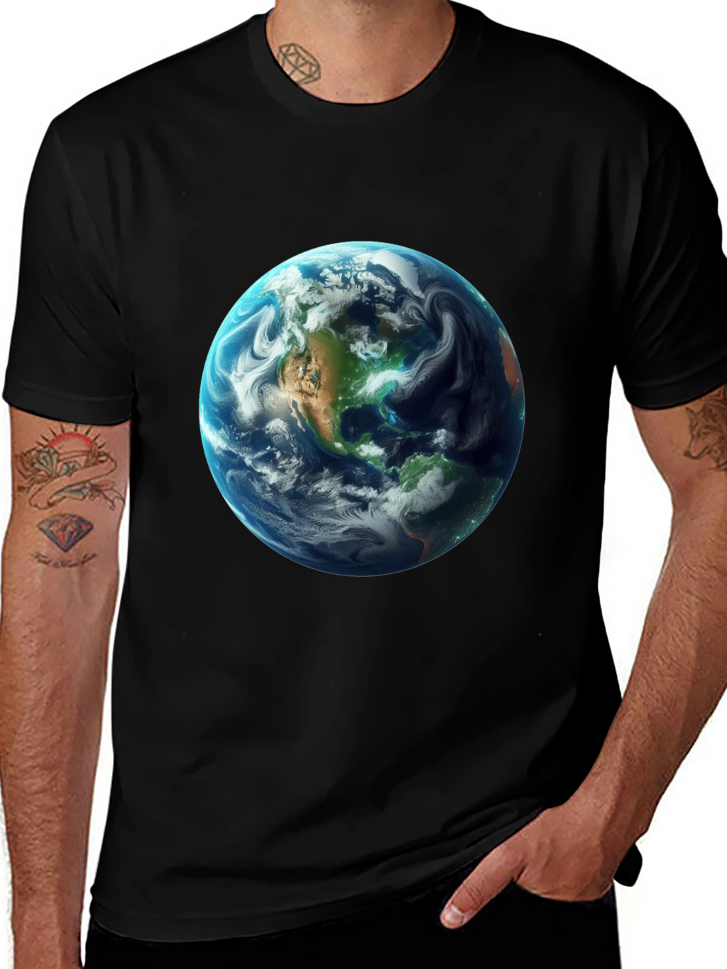 Earth Graphic Black T-Shirt