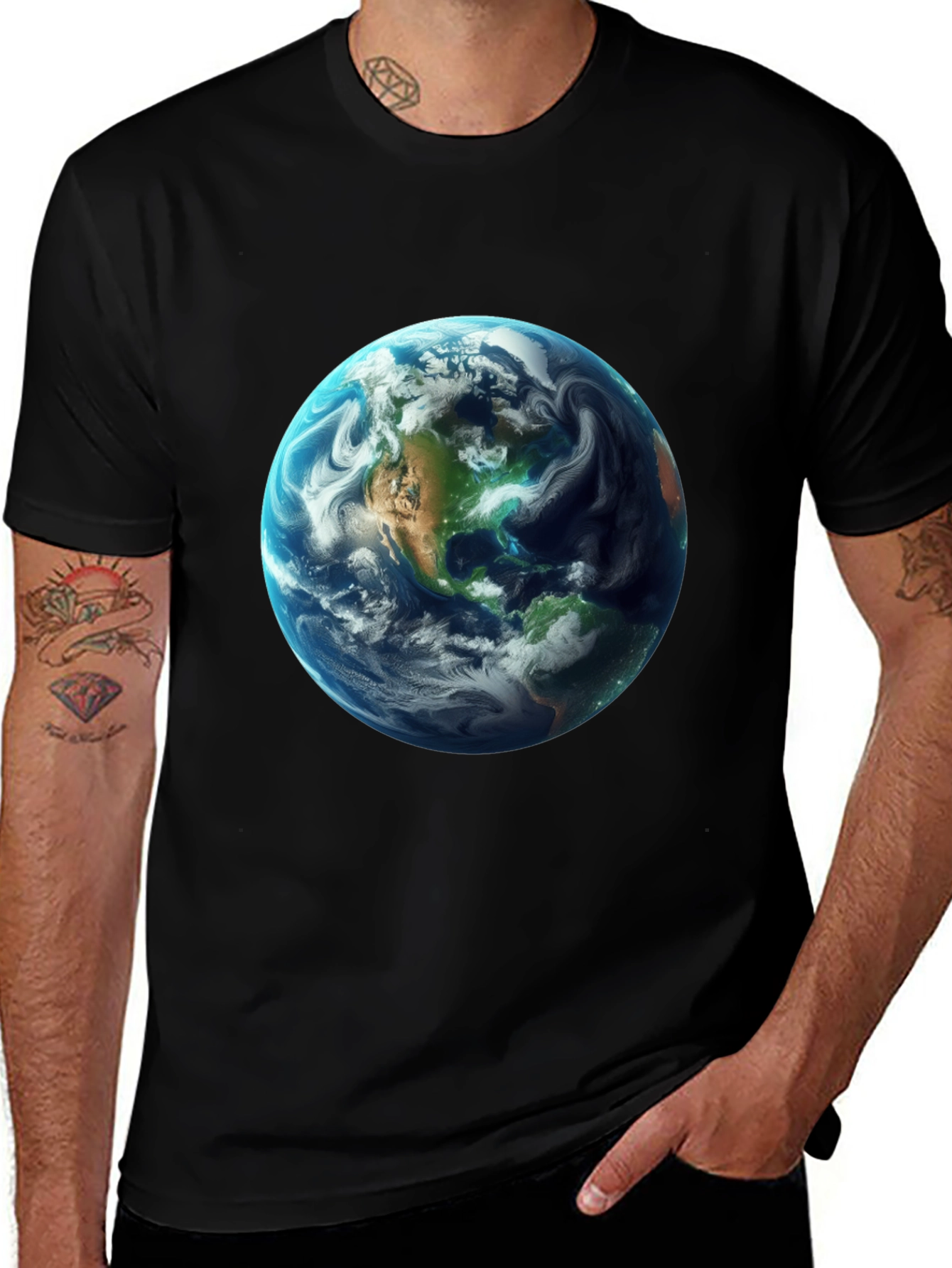 Earth Graphic Black T-Shirt