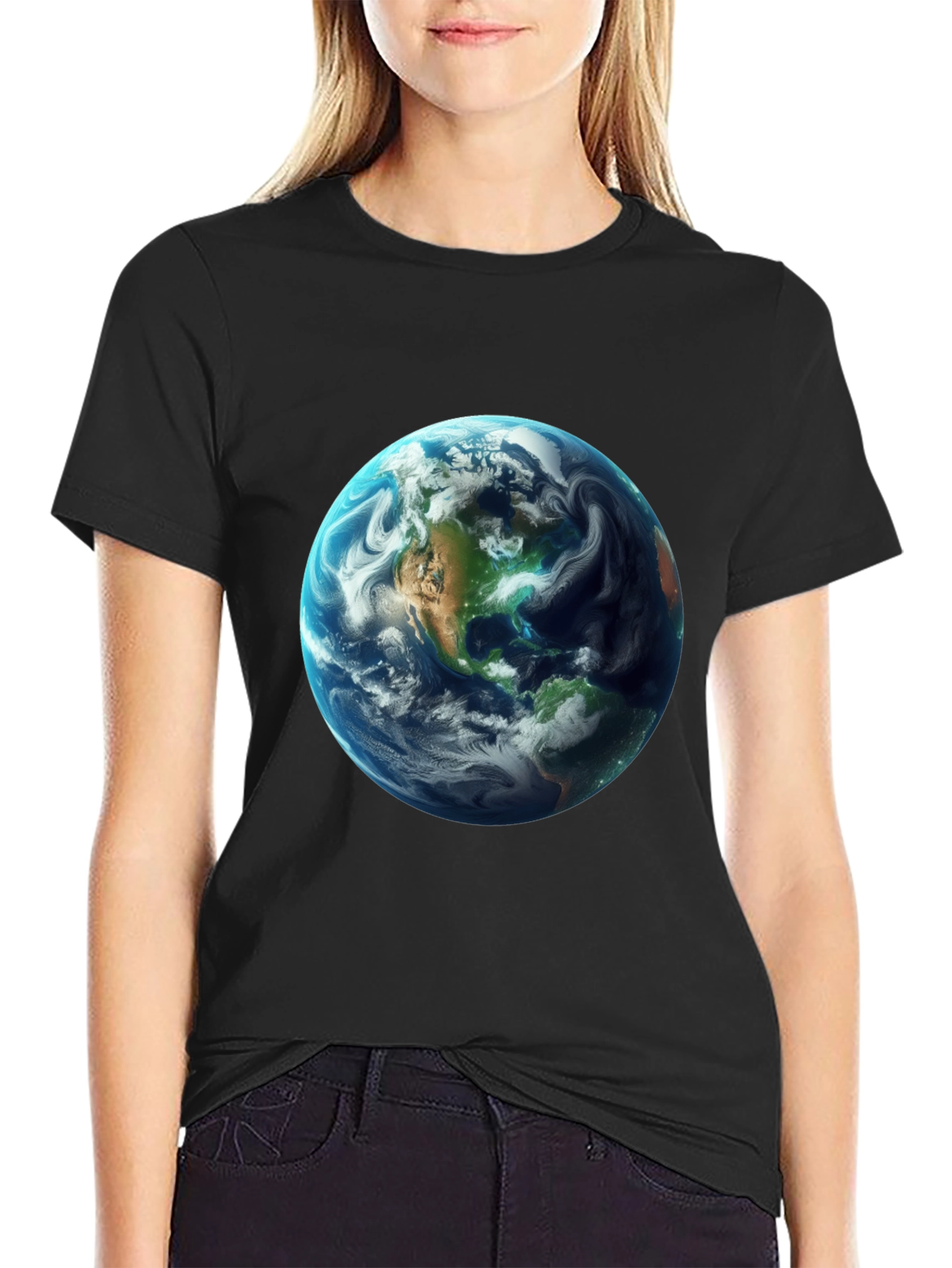 Earth Graphic Black T-Shirt