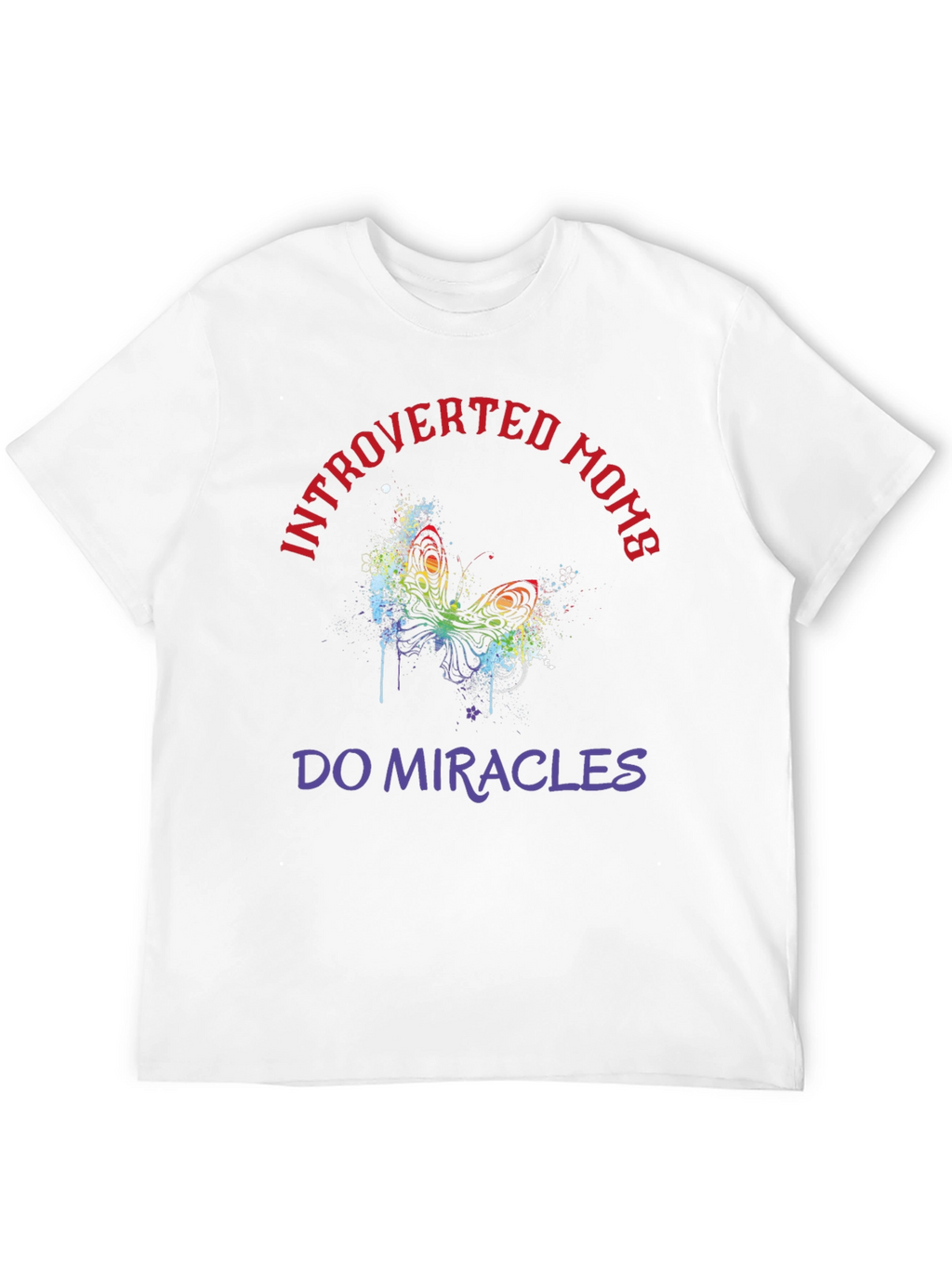 Introverted Moms T-Shirt Butterfly Graphic