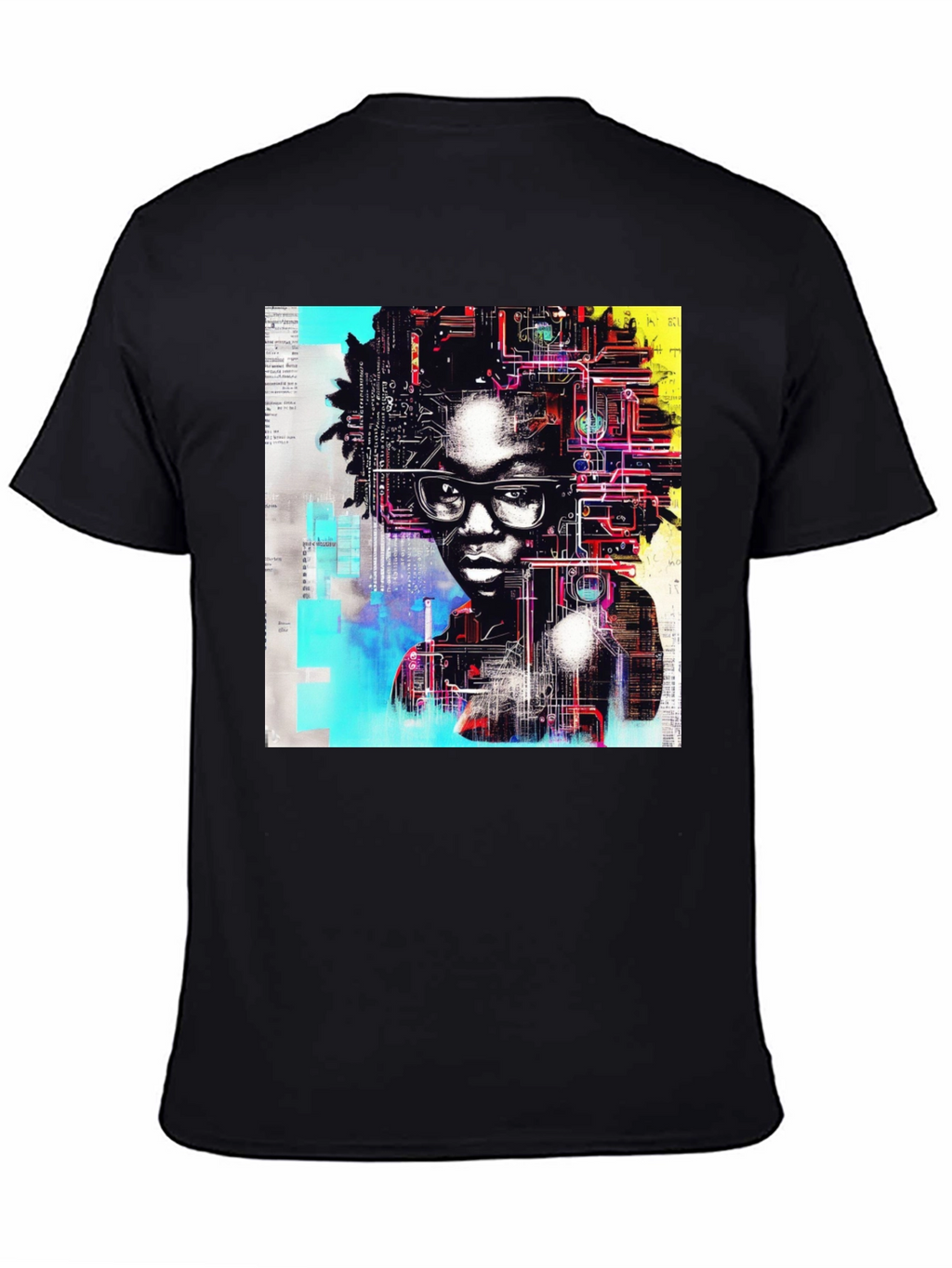 Tech Mind T-Shirt - Abstract AI Portrait Tee