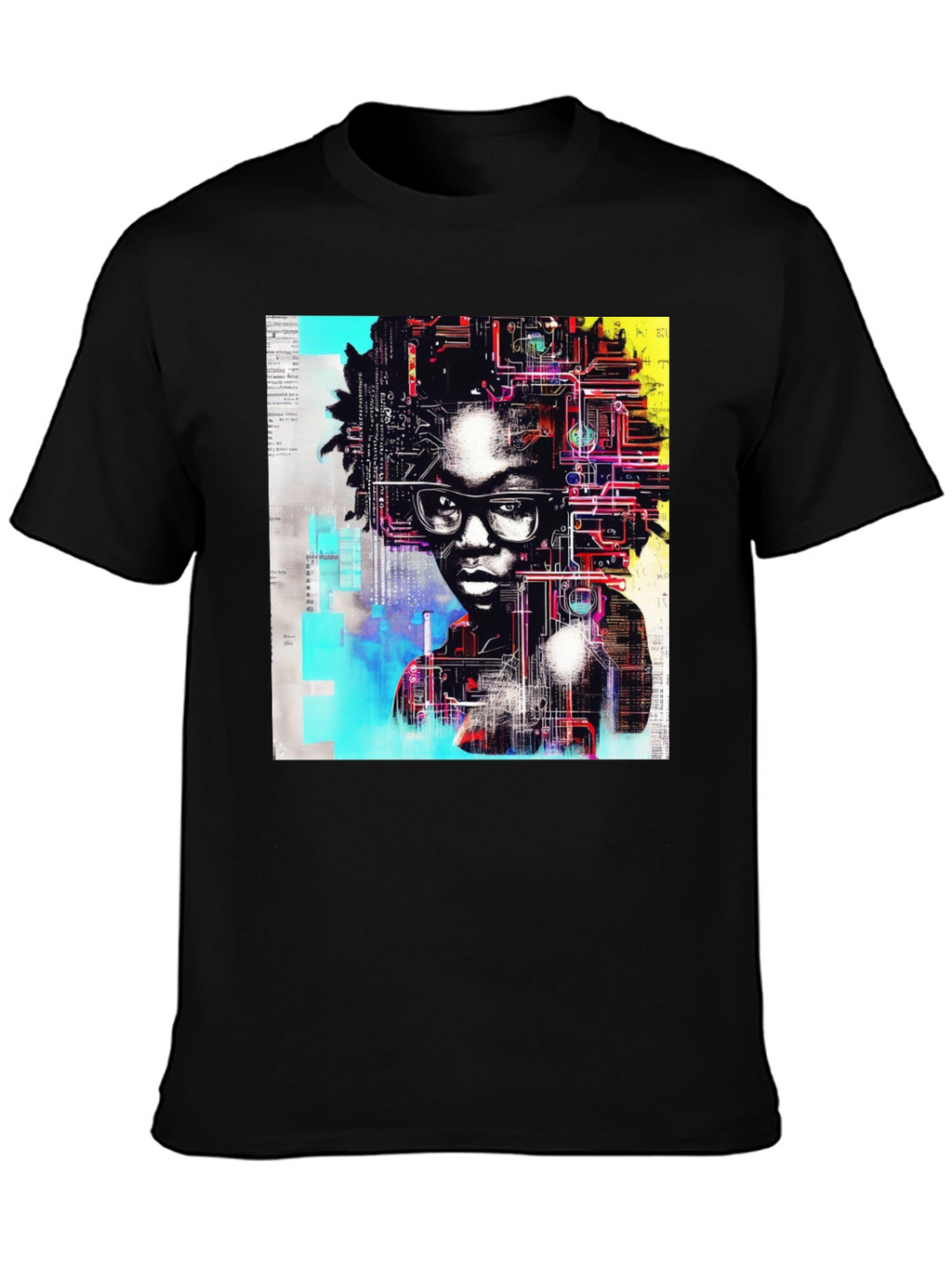 Tech Mind T-Shirt - Abstract AI Portrait Tee