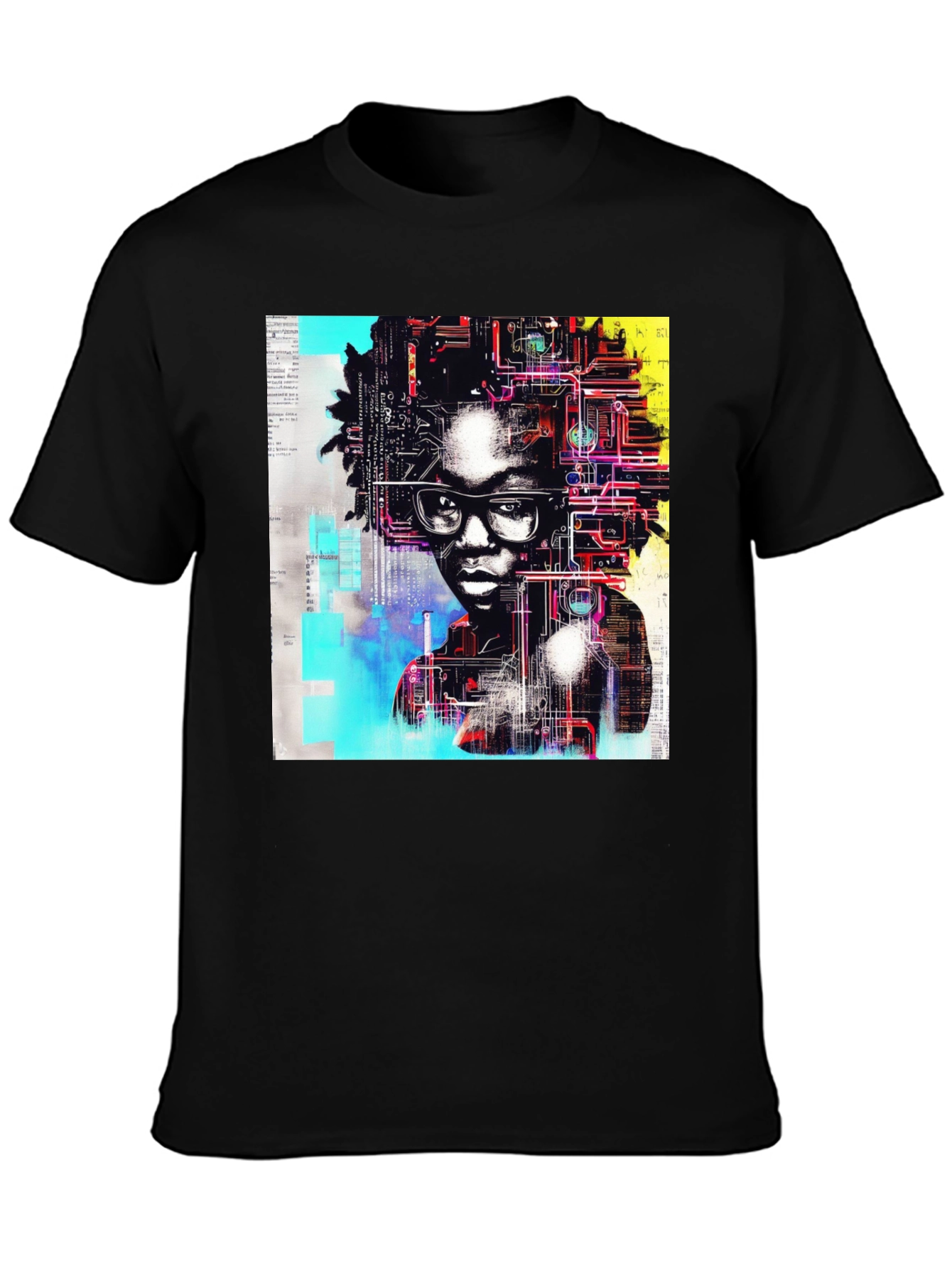 Tech Mind T-Shirt - Abstract AI Portrait Tee