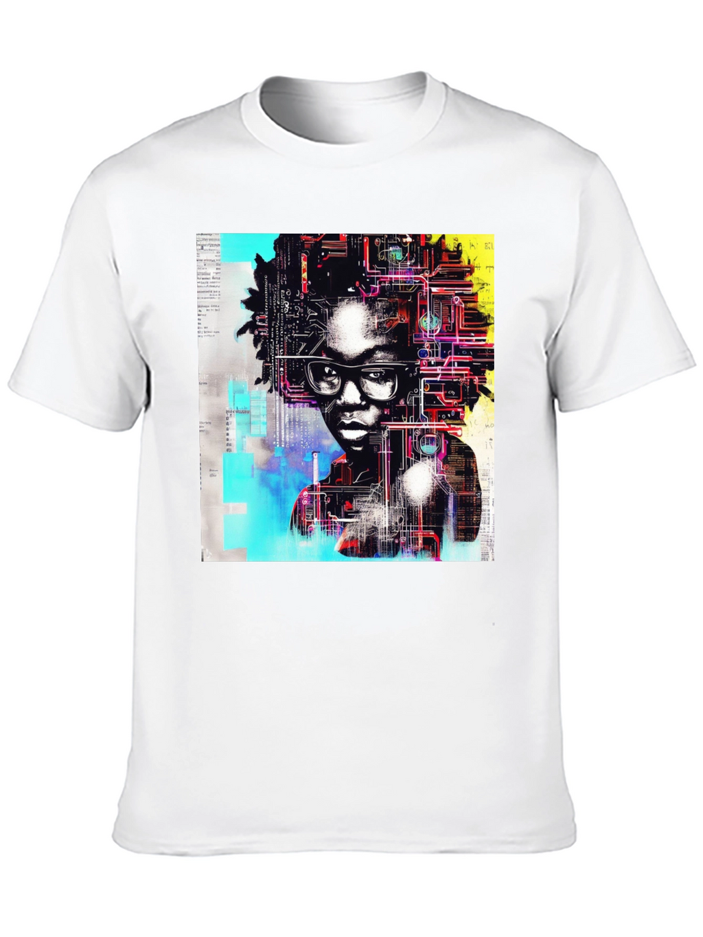 Tech Mind T-Shirt - Abstract AI Portrait Tee