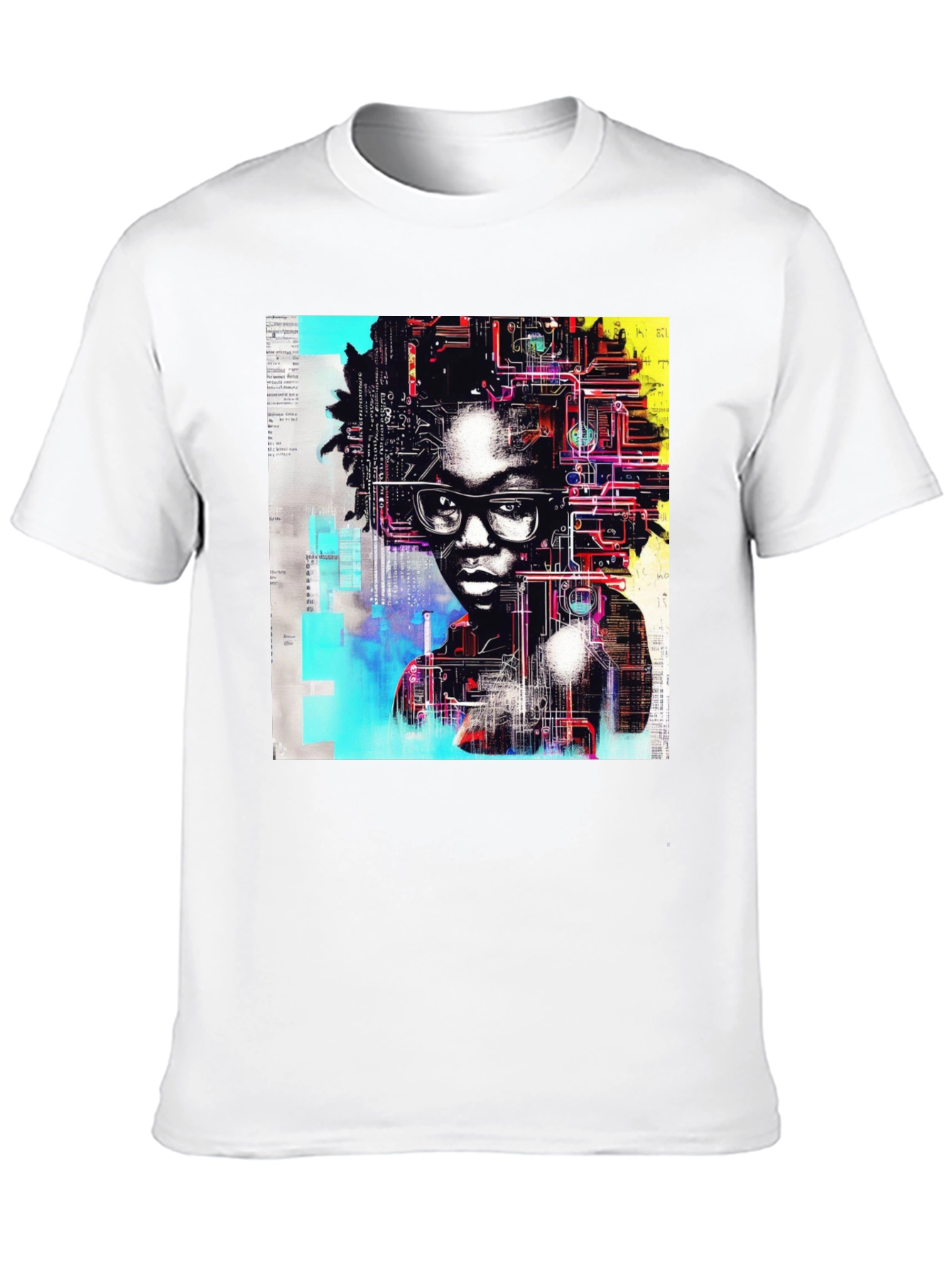 Tech Mind T-Shirt - Abstract AI Portrait Tee