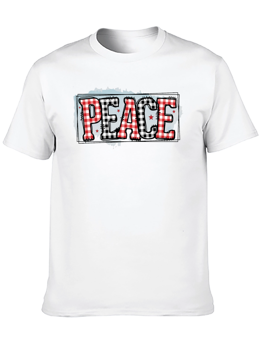 Peace Plaid Graphic Tee - Stylish Comfort