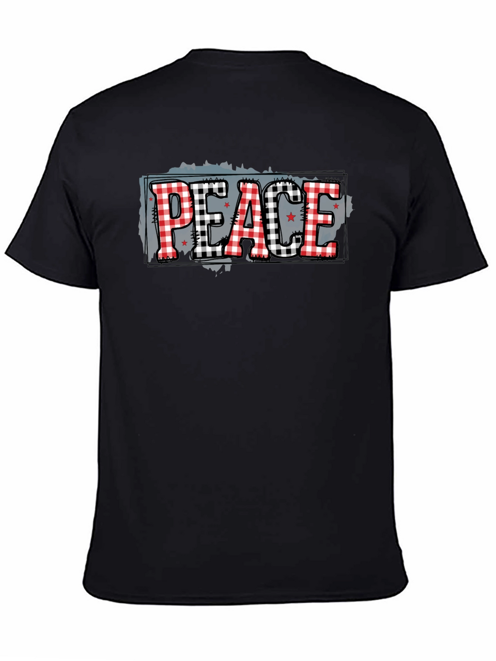 Peace Plaid Graphic Tee - Stylish Comfort