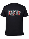 Peace Plaid Graphic Tee - Stylish Comfort