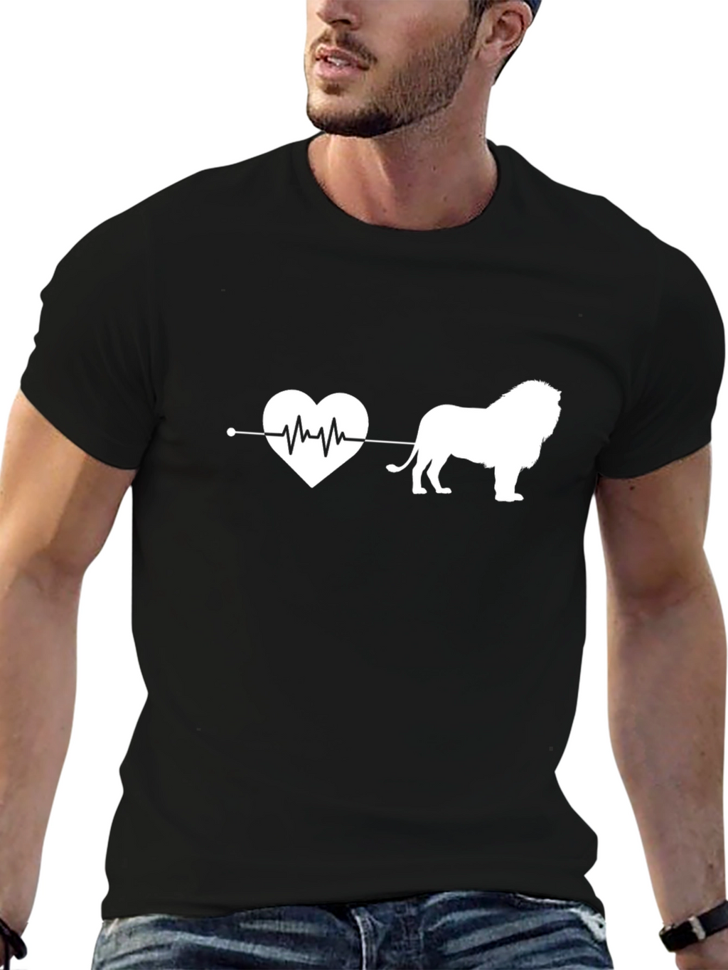 Lion Heartbeat T-Shirt - Animal Lover Tee