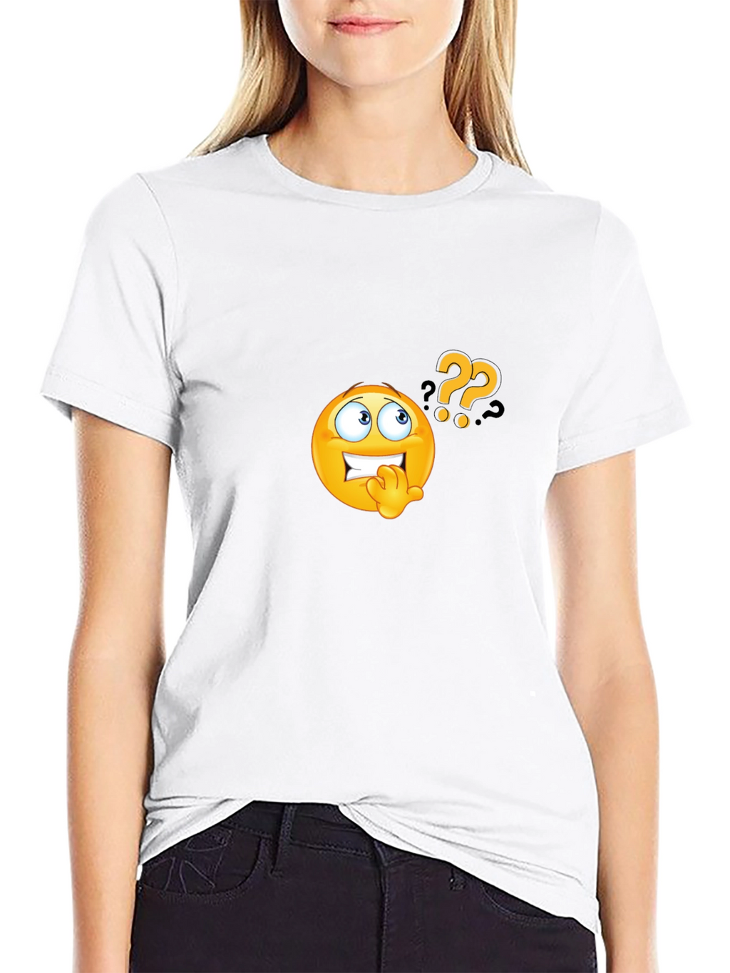 Questioning Emoji Black T-Shirt