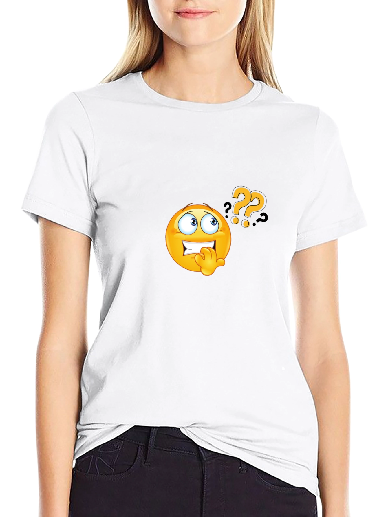 Questioning Emoji Black T-Shirt
