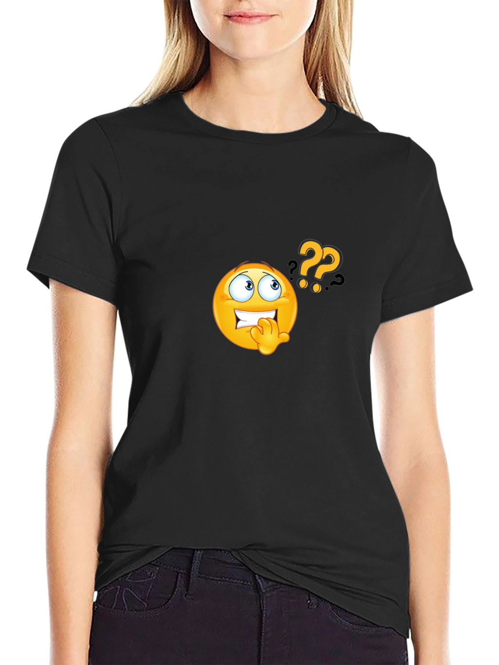 Questioning Emoji Black T-Shirt