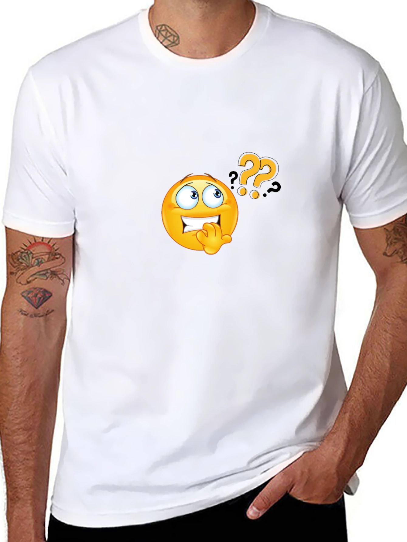 Questioning Emoji Black T-Shirt