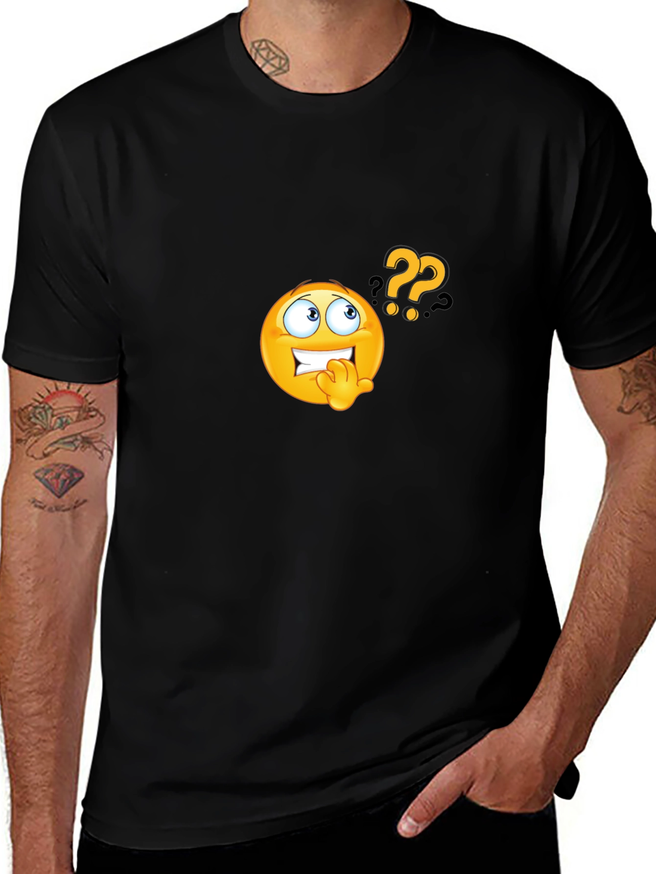 Questioning Emoji Black T-Shirt