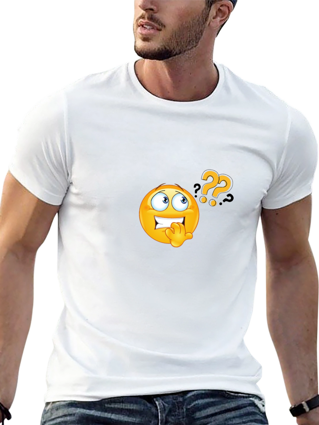Questioning Emoji Black T-Shirt