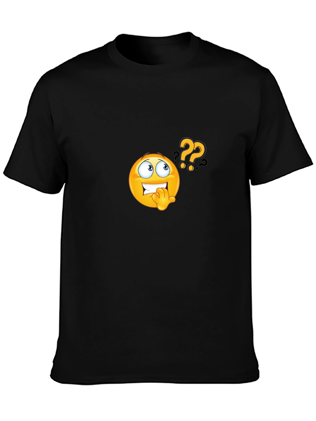 Questioning Emoji Black T-Shirt