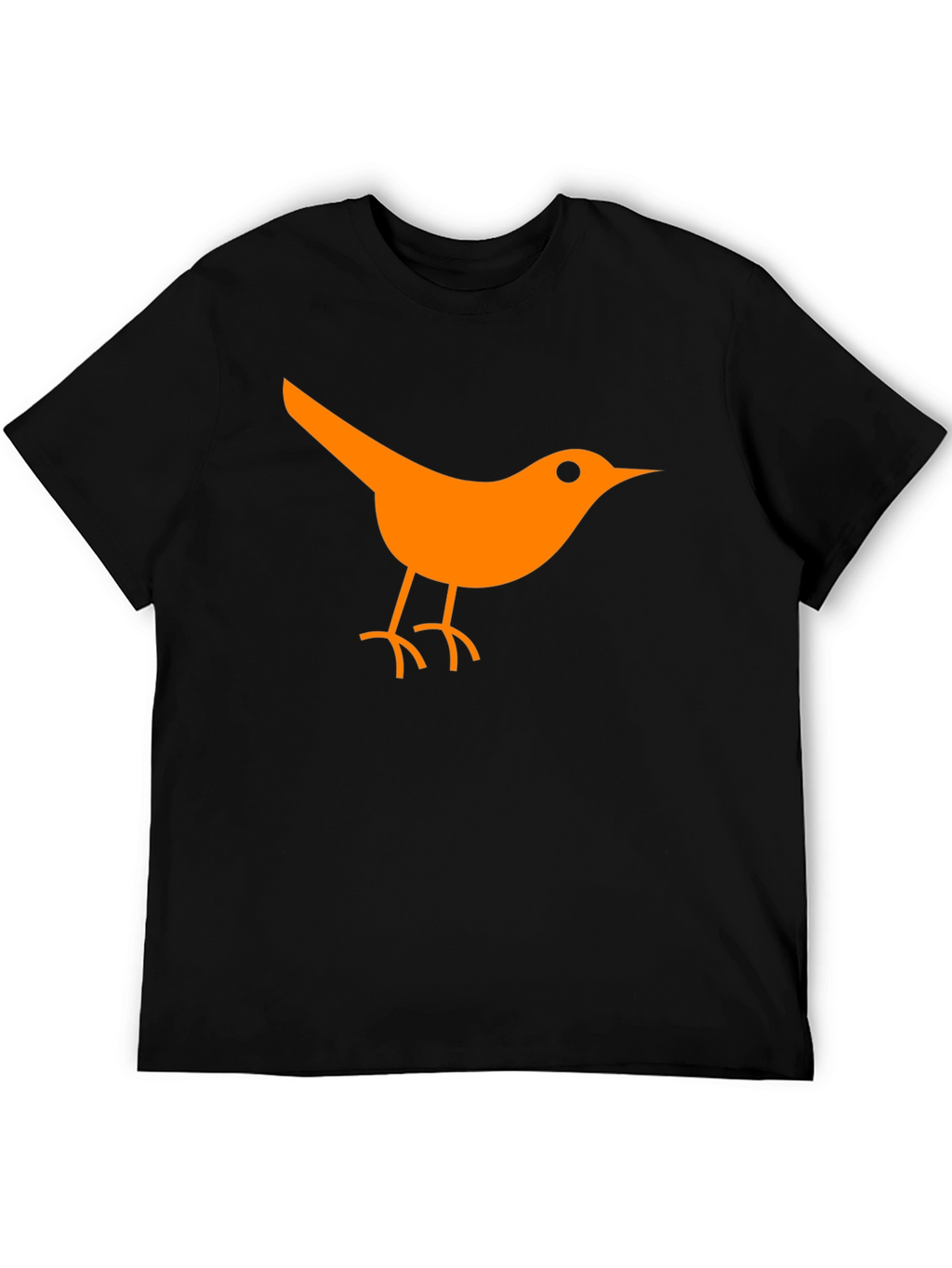 Orange Bird Graphic Black T-Shirt