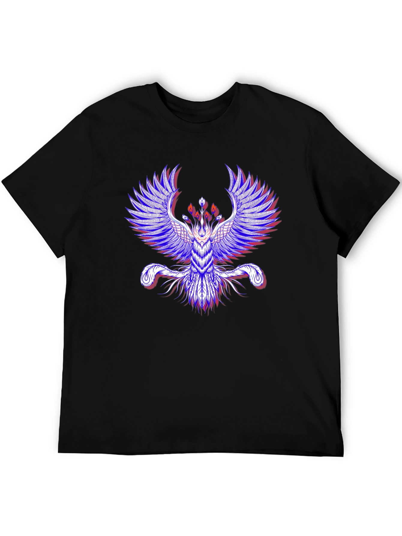 Phoenix Graphic Print Mens Black T-Shirt