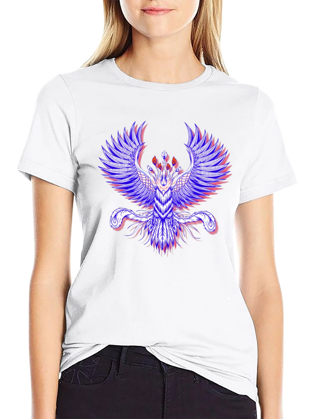 Phoenix Graphic Print Mens Black T-Shirt