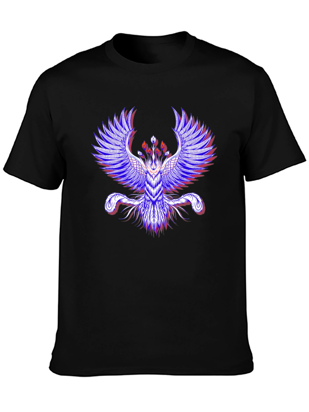 Phoenix Graphic Print Mens Black T-Shirt