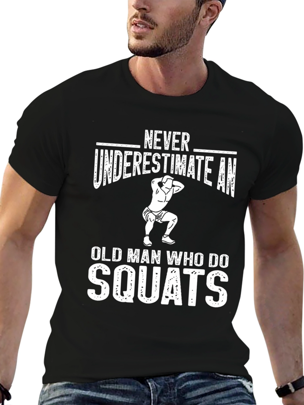 Squats Old Man Graphic Tee