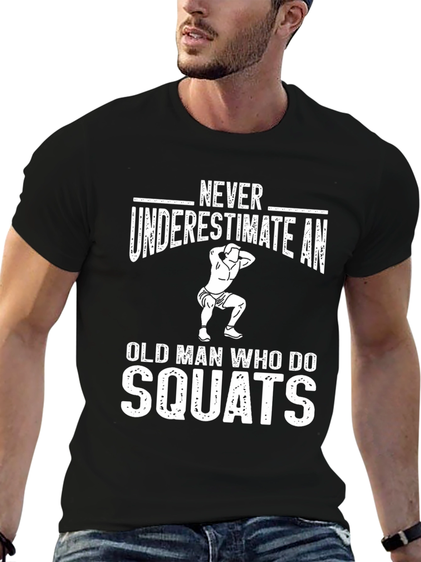 Squats Old Man Graphic Tee