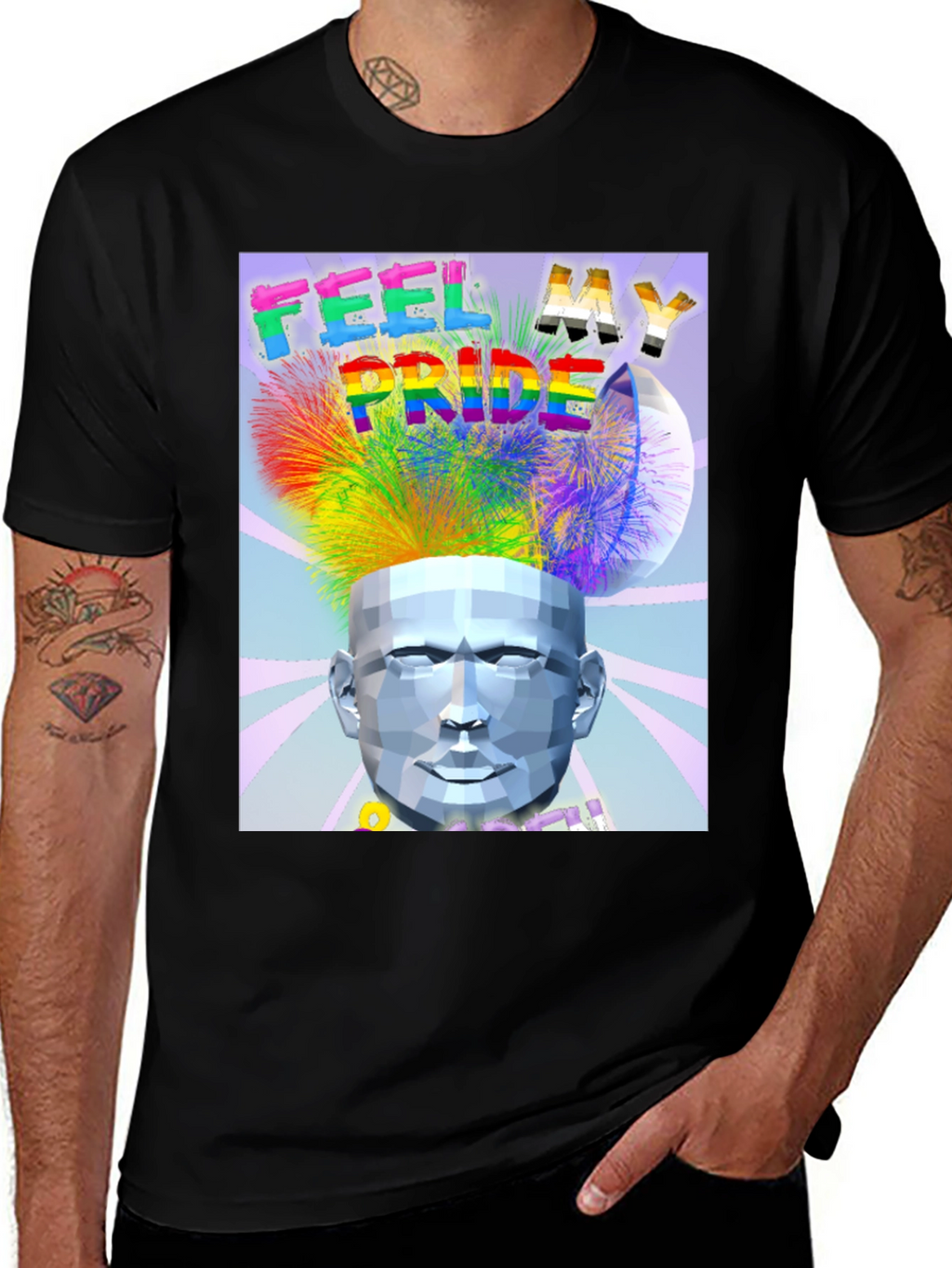 Feel My Pride Black Graphic Tee