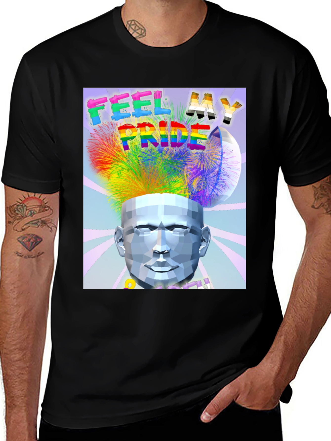 Feel My Pride Black Graphic Tee